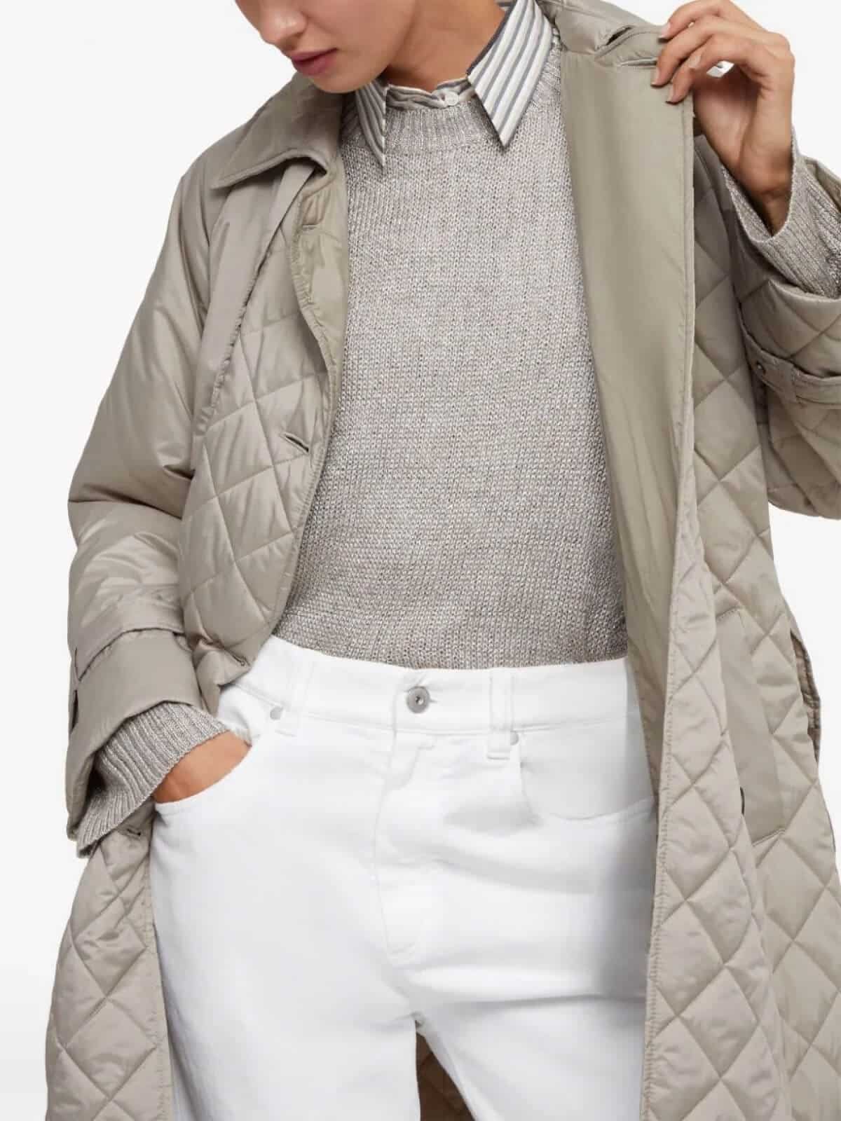 Belted Quilted Trench Coat - Image 5